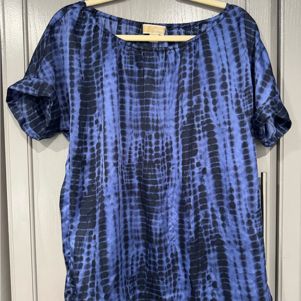 MICHAEL Michael Kors Navy Tie-Dye Blouse